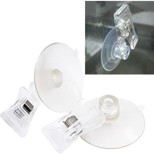 5Pcs Multifunctional Office Wall Living Room Mall Practical Door Window Clear Suction Cup Clip Plastic Sucker Clamp Home