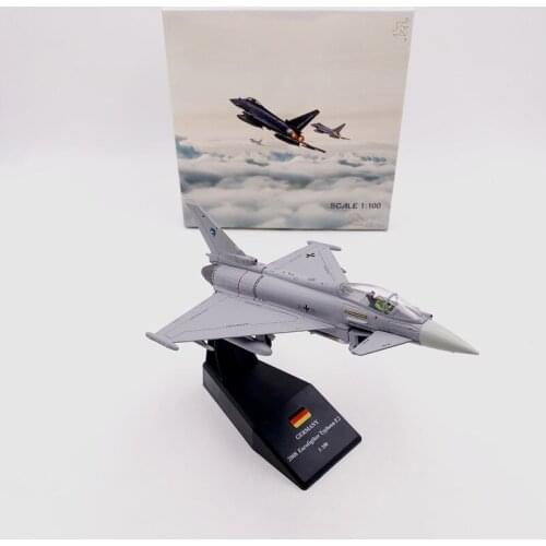 1/100 Scale EF2000 Eurofighter Typhoon Fighter Plane Metal Fighter Military Model Diecast Plane Model for Collection Gift