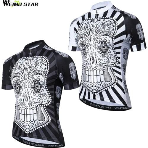 Skull Weimostar Men Cycling Jersey Short Sleeve Bike Bicycle Clothing Maillot Ropa Ciclismo mtb Bicycle Shirt