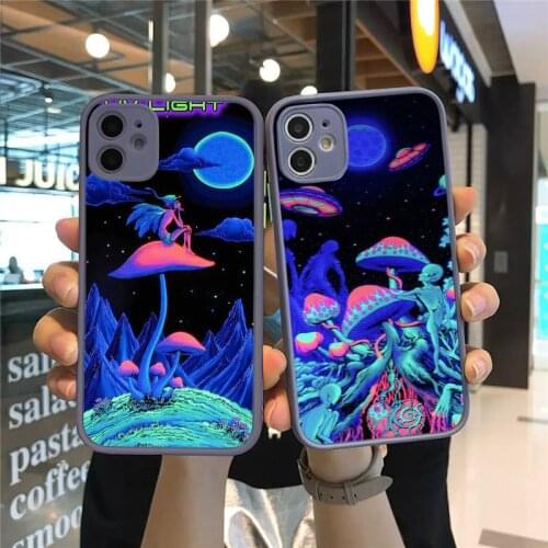 Weird Trippy Mushroom Psychedelic Art Phone Cases Matte Transparent for iPhone 7 8 11 12 s mini pro X XS XR MAX Plus cover funda