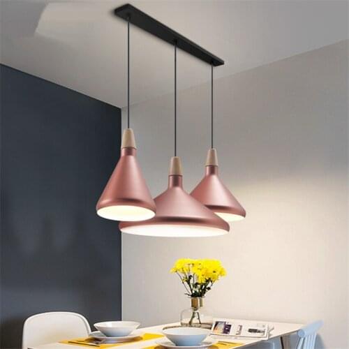 Nordic Rose Gold Iron Pendant Lights Restaurant Lighting Dining Kitchen Hanging Lamps Bar Cafe Warm Lamp Living Room Luminaires