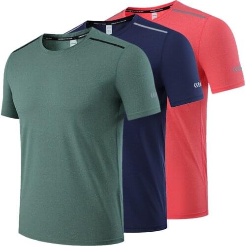 New Running T-Shirt Short Sleeve Quick-Drying Training Sports Shirt Breathable Compression Jogging Gym Fitness T Shirt For Men