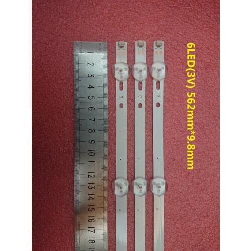 New kit 3 PCS 6LED(3V) 562mm*9.8mm LED strip replacement for 32inch TV D32D06-JZC22AG-05