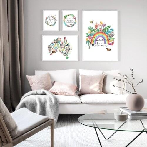 Animal Circle Poster Educational Canvas Painting Baby Gift Wall Art Print Picture For Kids Room Boho Nursery Decor