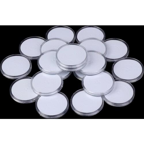 20pcs/lot Transparent Plastic Coin Holder Coin Collecting Box Case With Pad for Coins Storage Capsules Protection Container