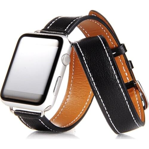 Band for Apple watch series 6 5 4 3 se 100% Genuine Leather watchband iwatch band bracelet for apple watch 44mm 42mm 40mm 38mm