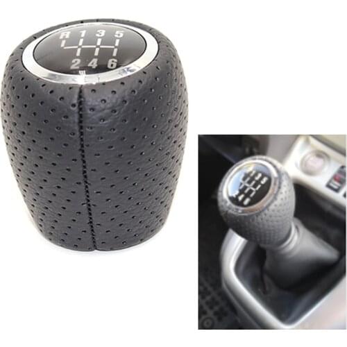 6 Speed with hole Leather gear Shift Knob Gear Head for Chevrolet Chevy Cruze 2008 2009 2010 2011 2012 Manual Transmission