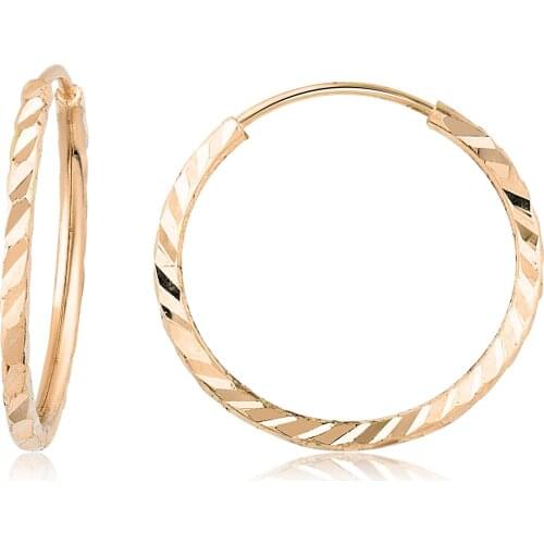 14k Pen Hoop Earrings Rose (3. Model 2. Size) W4E35036
