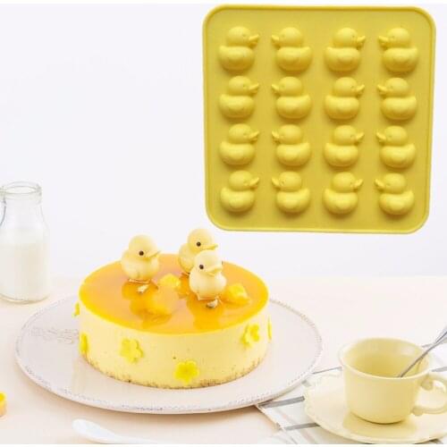 PRZY 16 Holes Silicone Cake Mold Cute Duck Fondant Molds Chocolate Mold Cake Aroma Stone Moulds Eco-friendly