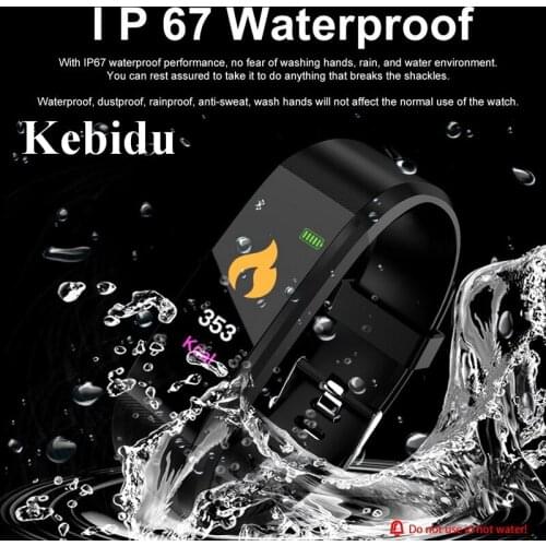 Kebidu ID115 plus Smart Watch Bracelet Wristband Bluetooth Heart Rate Tracker Remote Camera LCD Wristband For Android iOS Phone