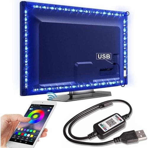 TV Backlight Bluetooth USB RGB LED Tape Lights 1m 2M 3M 4M 5m SMD 5050 Flexible USB DC 5V Ribbon Diode RGB LED Strip Decor Lamp