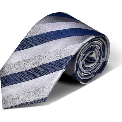 High Quality 8 CM Stripe 100% Silk Tie for Men Brand New Business Suit Dresses Necktie Male Wedding Party Gift Box