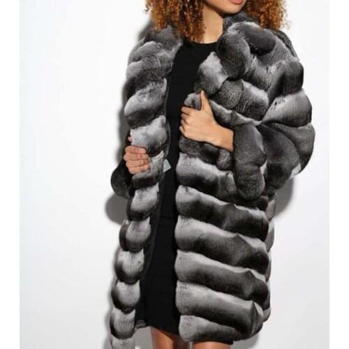 Winter Coat Women Fur Jacket Plus Size Coat Warm Fashion Overcoat Chinchilla Colored Fur Outwear Fast Shipping