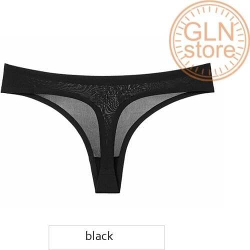 Four Seasons Women Underwear Sexy One- Piece Solid Color Low-rise Bikini Briefs Hot Sale Ice Silk Seamless Thong Paties 135