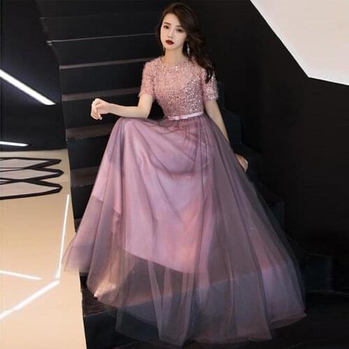 Fairy Long Evening Dress Temperament Sequins Banquet Dress Elegant A-line Party Dress Patchwork Prom Dress Robe De Soiree 3XL