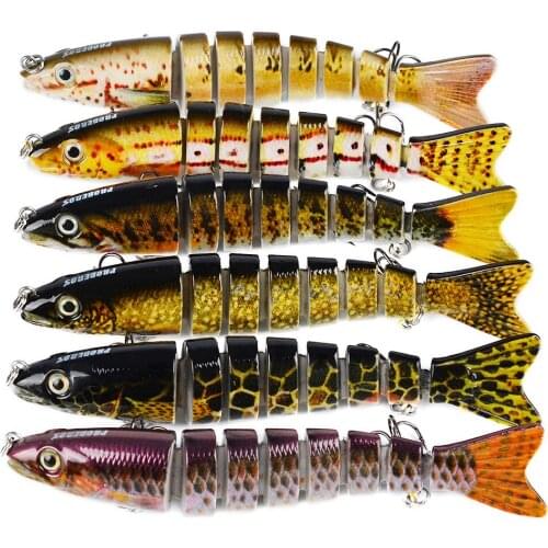 1Pcs Hard Fishing Lure 12cm/19g Professional Multi Jointed Bait Wobblers 8 Segments Crankbait Artificial Swim Bass Isca
