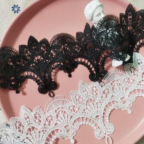 1Yards High Quality Embroidery Lace Fabric Curtain Guipure 8.5cm Lace Collar Ribbon Sewing Wedding Clothing encaje bordado LP47