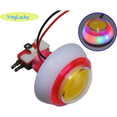 10pcs Arcade buttons RGB Flashing Light DC12V Colorful LED Illuminated Push Button For amusement machine, swing car