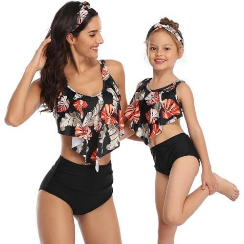 2020 Family Matching Women Swimsuit Mother Bikini Girl Swimwear Children Baby Kid Womens Swim Wear Biquinis Mayo Maillot De Bain