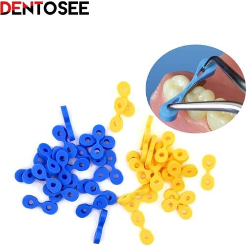 80Pcs Autoclavable Dental Elastic Rubber Fixing Wedges Matrix Matrices Dam Composite 2Sizes
