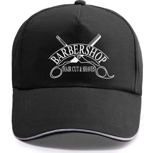 New Summer Sticker Hair Salon Scissors Baseball Cap Unisex Women Men Cotton Hairdresser Hat Snapback Hats Trucker Caps