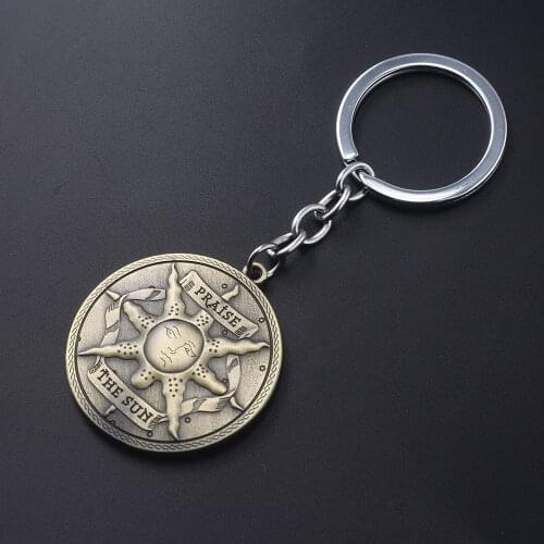 SG Dark Souls Keychains Abyss Walker Solaire of Astora Knight Badge Pendant Keyring Artorias Sword Car Men Cosplay Jewelry Gift