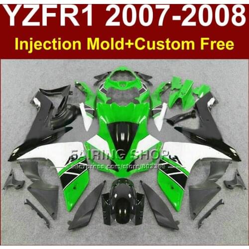 STR Injection Motorcycle fairings for YAMAHA YZFR1 2007 2008 bodywork YZF R1 YZF1000 YZF 1000 07 08 black body parts R1 JUG
