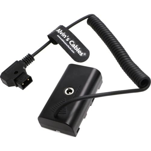 Alvins Cables NP F550 Dummy Battery to D Tap Coiled Power Cable for Sony NP F570 NP F970 Monitor