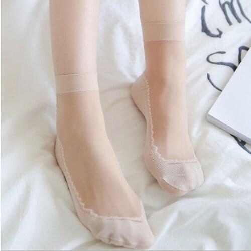 Short stockings thin velvet ladies socks short tube cotton bottom non-slip deodorant flesh-colored middle tube anti-hook silk so