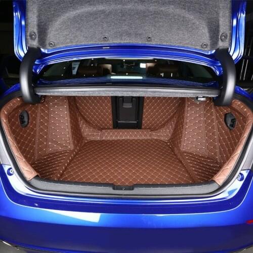 Full package leather car trunk mats For Honda Accord 2018 car floor rear cargo liner mats 5pcs set car accessories