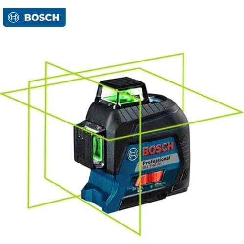 Bosch Laser Level 12/2 Lines Green Laser Self-Leveling Horizontal & Vertical Cross-Line Indoors and Outdoors GLL3-60XG GLL30G
