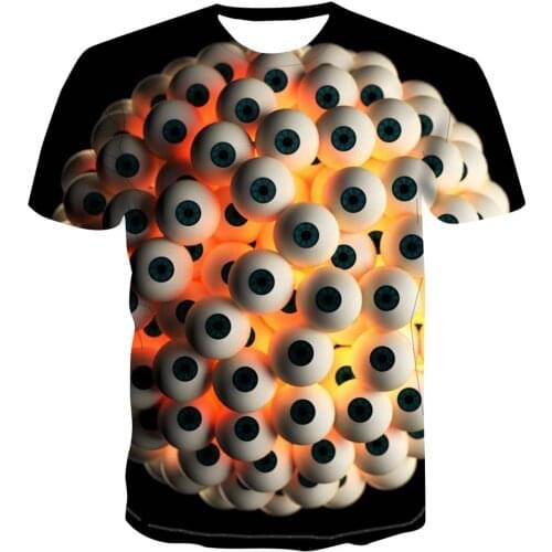 2021 Hot selling new 3d printing t shirt creative design vertigo top male short sleeve fashion trend versatile cute street style