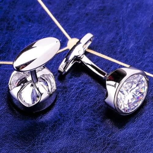 MAISHENOU Fashion Cufflinks for mens womens Brand Cuff links Buttons with Crystal High Quality Wedding Gift Jewellery