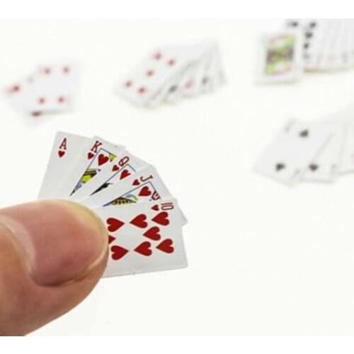 Mini Games Poker Mini Dollhouse Playing Cards Miniature 1:12 Cute Miniature Doll Toys Accessories Home Decoration