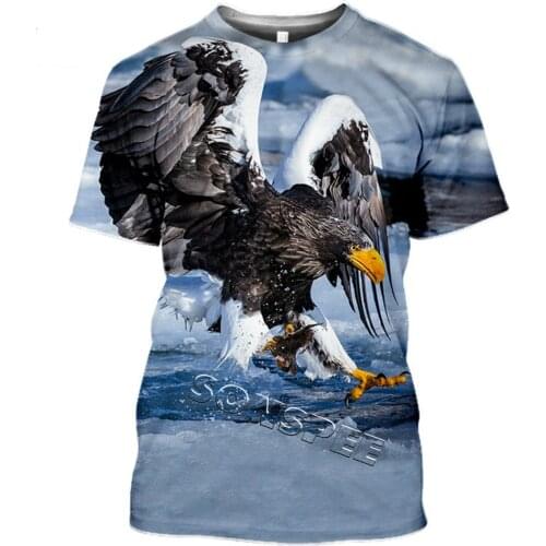 Falcon Fashion Street Clothing Animal 3D Eagle Print T-shirt Men and Women Summer Casual Tee Short Sleeve Tops 2021