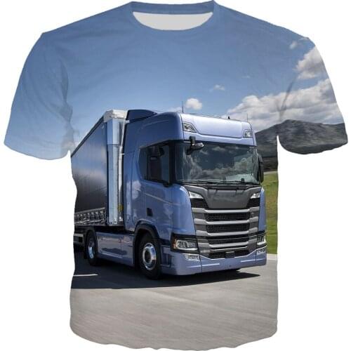 Mens Car Truck Print Short Sleeve T-Shirt 2021 Summer Fashion Unisex Casual T-shirt