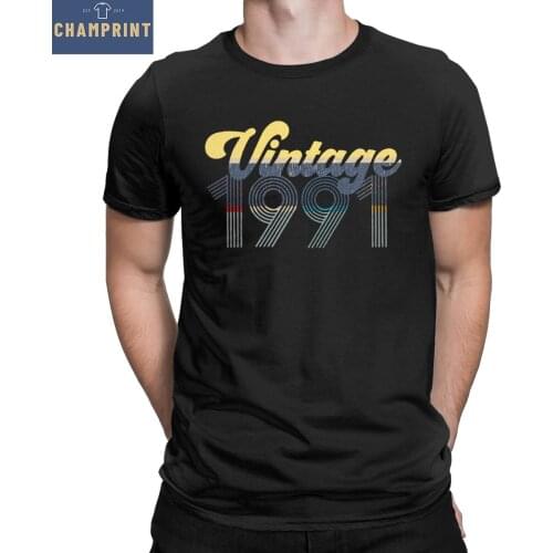 Mens T-Shirt Vintage 1991 Funny 100% Cotton Tee Shirt 30th Birthday 30 Years Old T Shirt Round Neck Clothes Plus Size