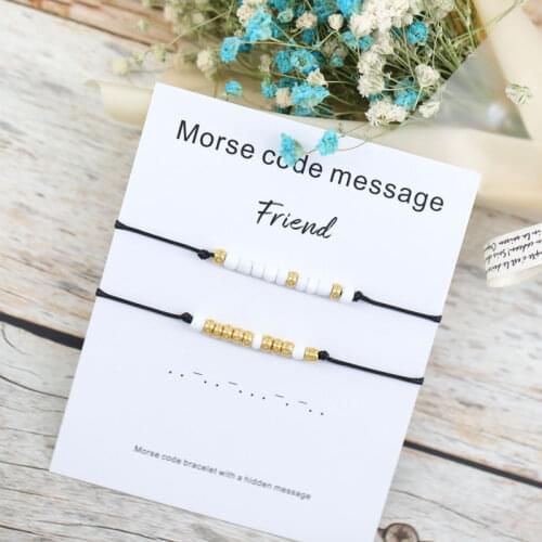 Set of 2 Friends Morse Code Charm Bracelets Best Friends Friendship Bracelet Morse Code Jewelry Boyfriend Gift