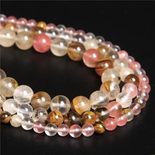 Natural Tourmaline Smooth Round Beads Multicolor Watermelon jades Stone Loose Bead 6 8 10 12mm pick size 15" Strand For Jewelry