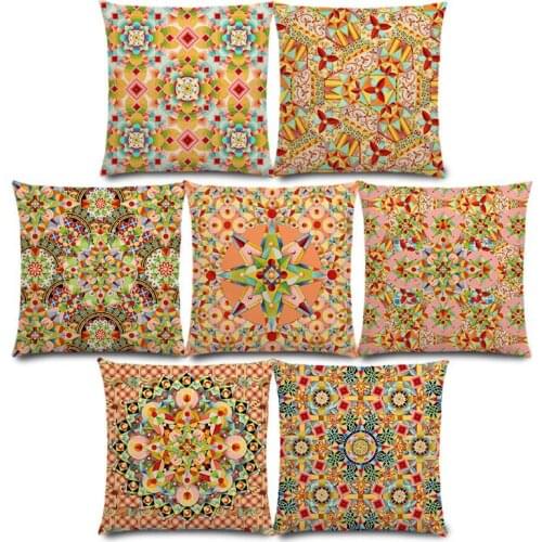 New Arabesque Carousel Confection Bijoux Mandala Plaid Boho Chic Millefiori Gypsy Caravan Stripe Cushion Cover Pillow Case