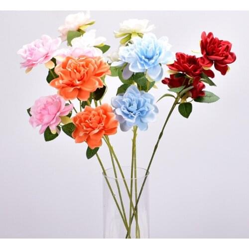 New High-end 3 Gardenia Flowers Wedding Simulation Flowers Hotel Layout Home Decoration Photography Props Fake Flowers