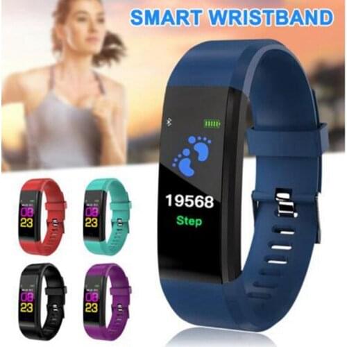 New 115plus Smart band Fitness Tracker Step Counter Smart Bracelet Anti-Lost Call Reminder for Android IOS