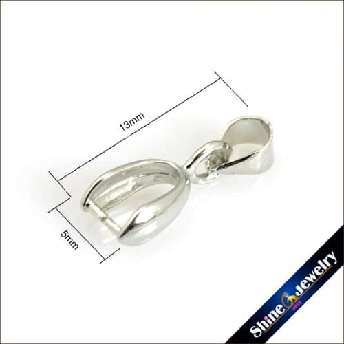 Wholesale 50 PCS/lot 13mm Pinch Clip Bail Charm Jewelry Findings Clasps Hooks For Pendant Necklace DIY Jewelry Making Connectors