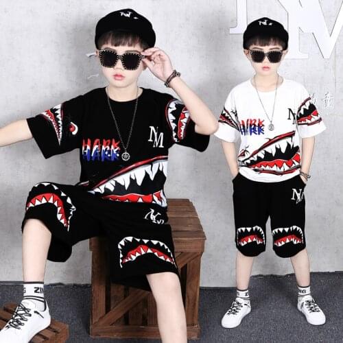 4-14 Years Summer Boy Clothing Set 2021 New Casual Fashion Active T-shirt+ Pant Kid Children Boy Teenager Clothing