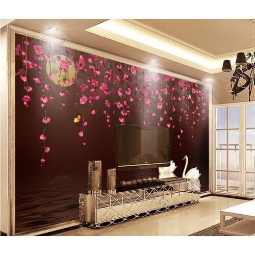 Custom 3d wallpaper Rose Love Floral Background Wall flower wallpaper 3d wallpaper for room