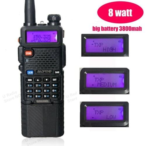 Portable UHF VHF Baofeng walkie talkie 8W for triple power forest city Police two way radio station Communicator Long Range 10KM