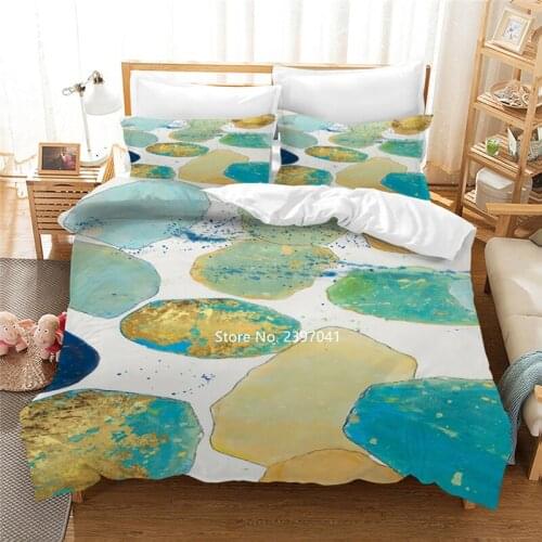 Oil Painting Cartoon Bed Cover Pillowcase Deluxe Comfortable Down Bedding Set Single Double Queen King Full Size Home Textile