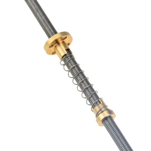 T8 Lead Screw T8 anti backlash Spring Loaded Nut Elimination Gap Nut Lead 1mm 2mm 4mm 8mm length 100mm 200mm for Reprap 3D Print