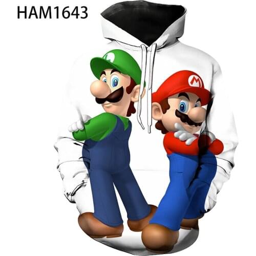 Mario and Luigi Hoodie Sweatshirt Pullover Mens 2021 Spring / Summer new 3D Cartoon Hip Hop Girl Street Fashion Large Sweater