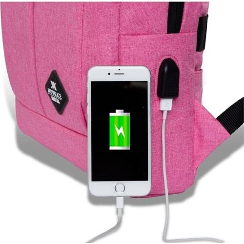 My Valice Smart Bag GALAXY Usb Charger Input Notebook Backpack Pink